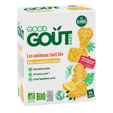 Good Goût Gateaux animaux Bio Citron dès 10 mois, 80 g