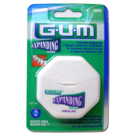 Gum expanding floss fil dentaire cire 30m