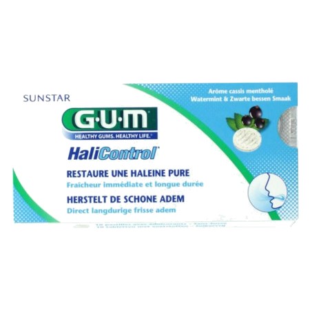 Gum halicontrol pastille sans sucre menthe cassis, x 10