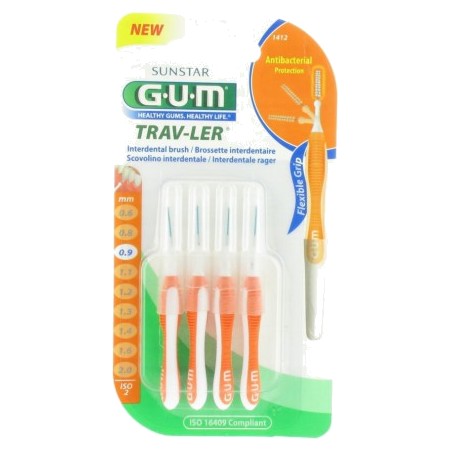 Gum travler brossette interdentaire cylind 0,9 mm, x 4