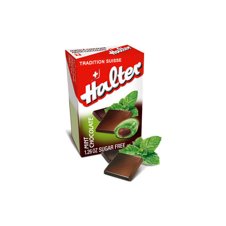 Halter bonbon sans sucre menthe fourree choco, 36 g