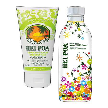 Hei Poa Monoï de Tahiti aux 1000 fleurs 100 ml + Shampoing 150 ml