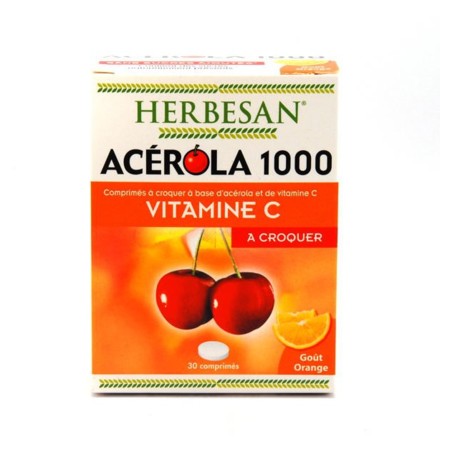 Herbesan acerola 1000 orange comprime a croquer 30