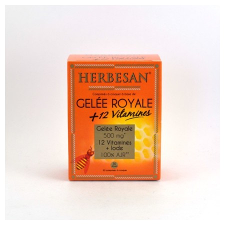 Herbesan gelee royale + 12 vitamines cpr croq 30