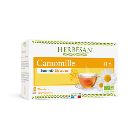 Herbesan Infusion Bio Camomille Sommeil & Digestion, 20 Sachets