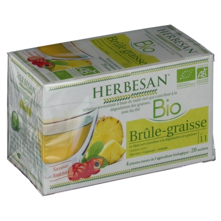 Herbesan infusion bio mate vert brule grais inf 20