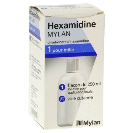 Hexamidine mylan à 1 pour mille, flacon de 250 ml de solution pour application locale
