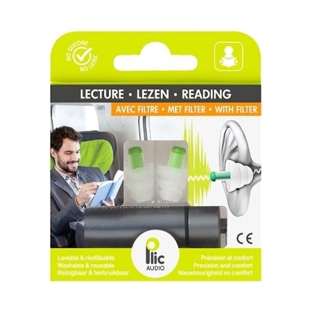 Horizane Santé Plic Audio Bouchons d'Oreilles Lecture avec Filtre, 1 Paire dans son Boitier