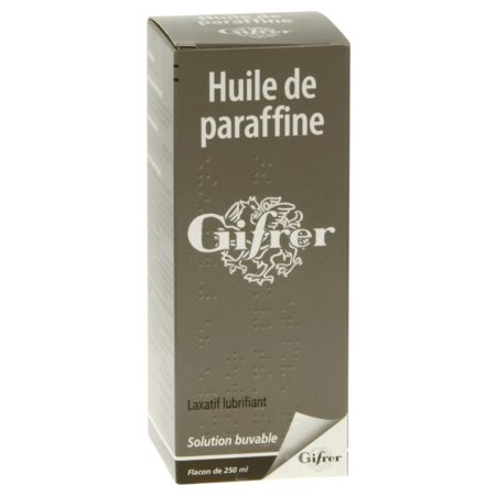 Huile de paraffine gifrer, flacon de 250 ml de solution buvable