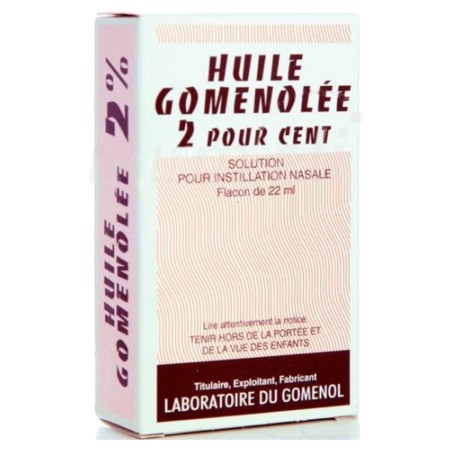 Huile gomenolee 2 %, flacon de 22 ml de solution pour instillation nasale