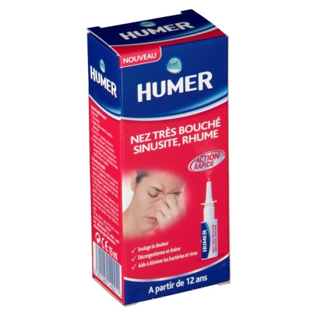 Humer nez tres bouche sinusite rhume spray, 15 ml