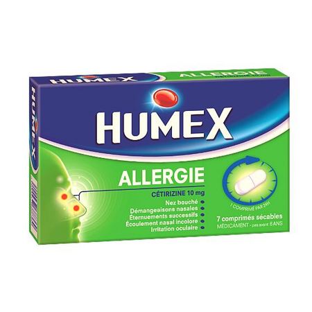 Humex Allergie Cetirizine 10 mg, 7 comprimés pelliculés sécables