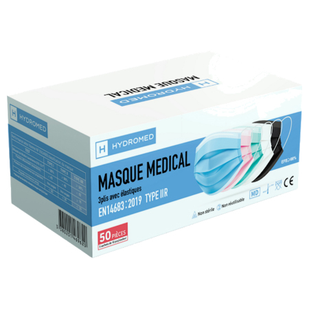 MASQUE MEDICAL 3 plis / BOITE DE 50