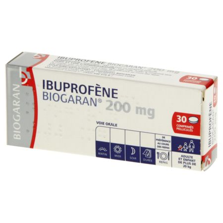 Ibuprofene biogaran 200 mg, 30 comprimés pelliculés