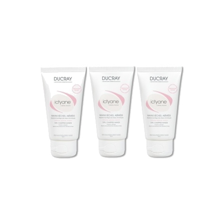 Ducray peaux sèches ictyane trio crème mains - 3x50ml