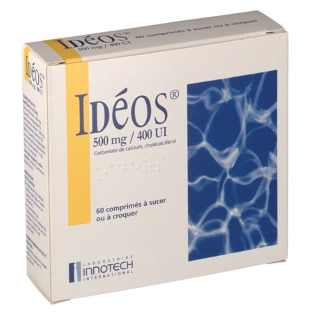 Ideos 500 mg/400 ui, 60 comprimés à sucer