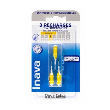 Inava 3 recharges Trio compact/flex Jaune, x 3