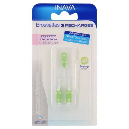 Inava flex brossette rechange verte x3