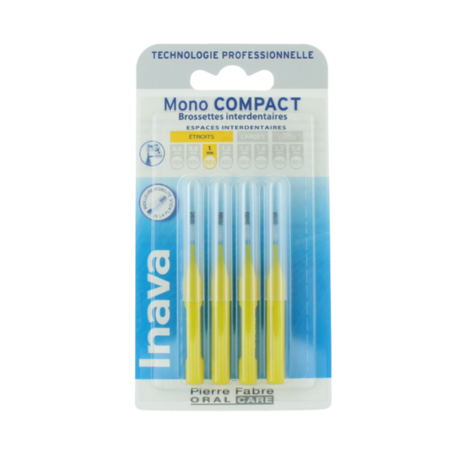 Inava Mono Compact Brossettes Interdentaires 1 mm, Boîte de 4