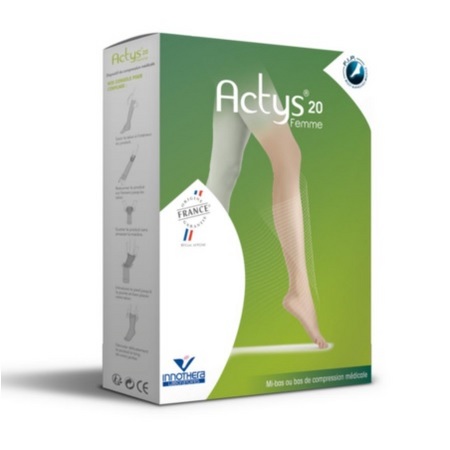 Innothera Actys20 Femme Mi-Bas Beige Taille 2