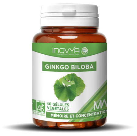 INOVYA GINKGO BILOBA BIO MA, PILULIER 40 GÉLULES VÉGÉTALES