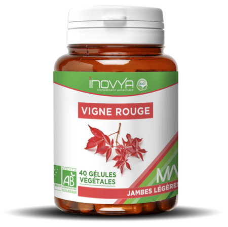 INOVYA VIGNE ROUGE BIO MA, PILULIER 40 GÉLULES VÉGÉTALES