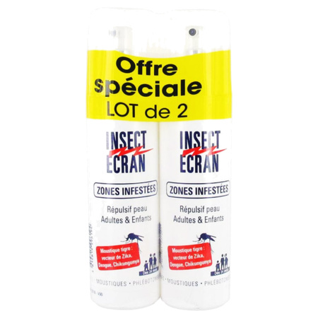 Insect Ecran Zones Infestées Répulsif Peau Adultes & Enfants, 2 x 100 ml