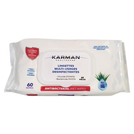 Karman Lingettes Désinfectantes, 60 Lingettes