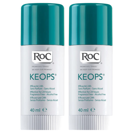 Keops deodorant stick sans alcool effi 24h, 2 x 40 ml