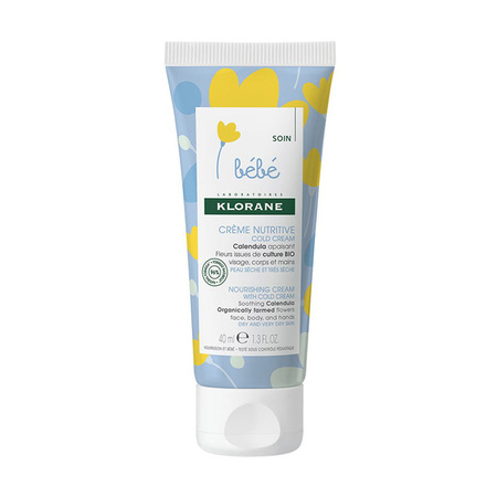 Klorane Bébé Crème Nutritive Bébé au Cold Cream, 40 ml 