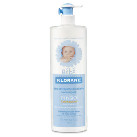 Klorane toilette bébé eau nettoyante micellaire sans rinçage, 750 ml