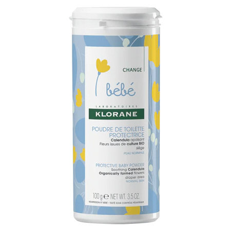 Klorane Bébé Poudre de Toilette Protéctrice au Calendula, 100 g