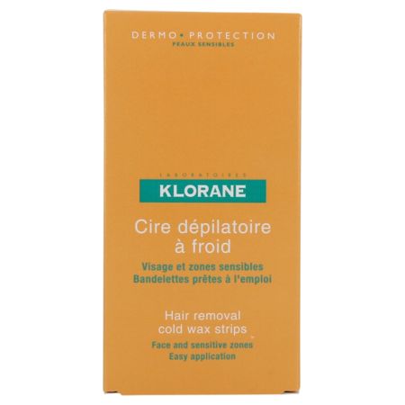 Klorane cire dépilatoire a froid visage-zone sensible x 6 bandes 