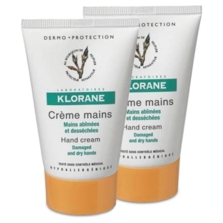 Klorane dermoprot creme mains, 2 x 50 ml