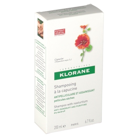 Klorane pellicules sèches  shampooing aux extraits de capucine 200 ml