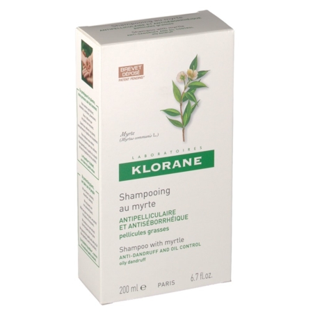 Klorane pellicules grasses shampooing traitant aux extraits de myrte 200 ml 