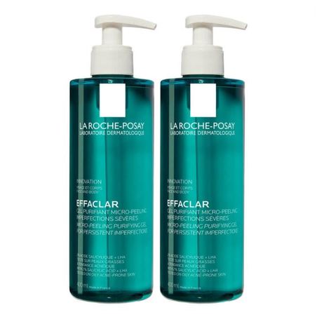 La Roche Posay Gel Lavant Micro-Peeling 400ml, Lot de 2