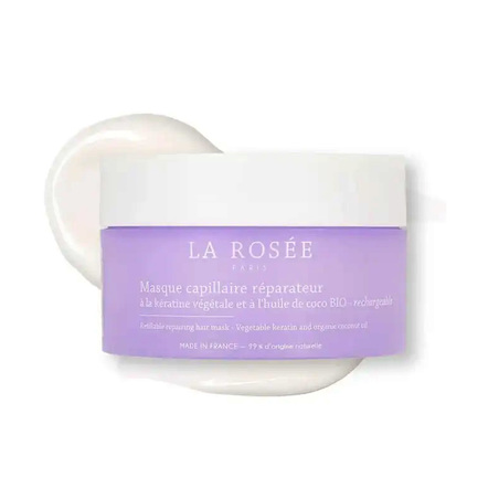 La Rosée Masque Capillaire Réparateur à la Kératine Végétale et à l'Huile de Coco Bio, 200 g