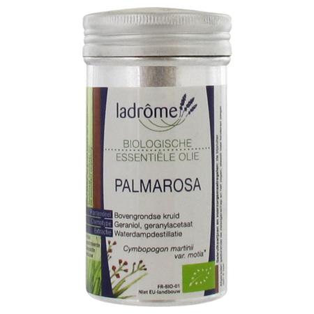 Ladrome he palmarosa bio, 10 ml d'huile essentielle