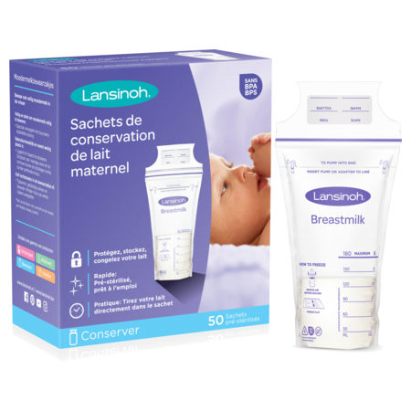 Prix de Lansinoh Sachets de Congélation Lait Maternel, 50 sachets, avis,  conseils