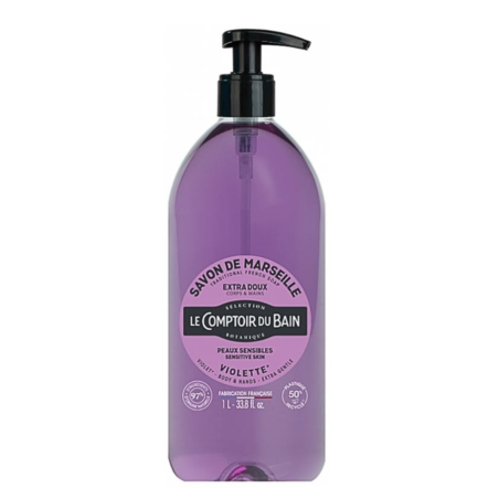 Le Comptoir du Bain Savon Traditionnel de Marseille Violette, 1 L