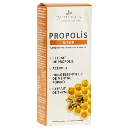 Les 3 chênes propolis sirop bien-être et protection de la gorge