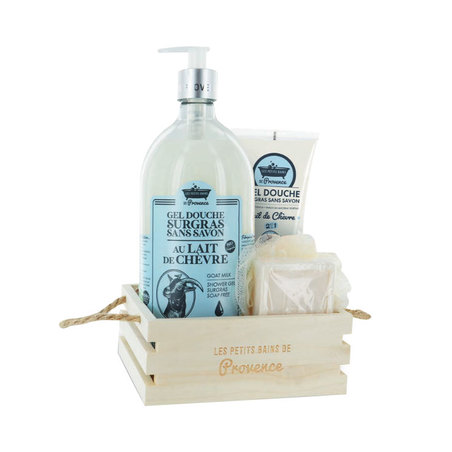 Les Petits Bains de Provence Coffret Nature Lait de Chèvre, 4 Produits