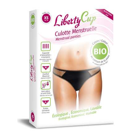 Liberty Cup Culotte Menstruelle Dentelle Noir, Taille XS