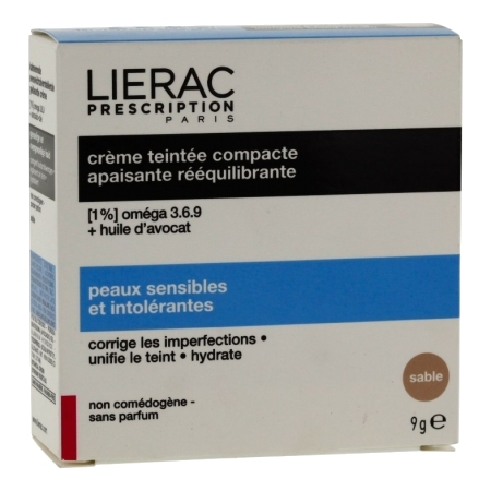 Lierac prescription cr teintee compacte sable, 9 g de crème dermique