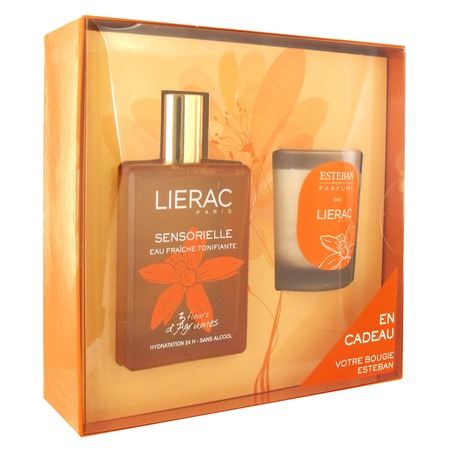 Lierac coffret eau fraîche tonifiante sensorielle 100 ml + bougie esteban 