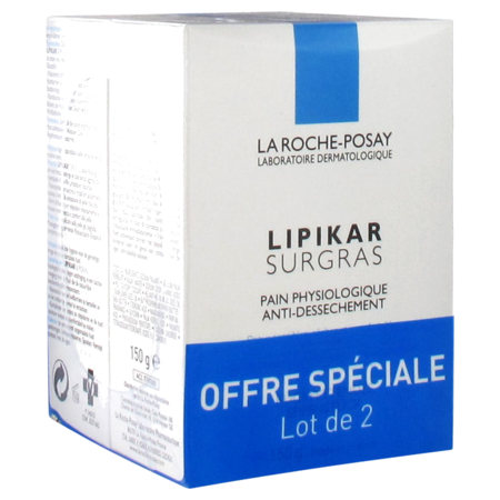 La roche-posay lipikar surgras pain physiologique anti-dessèchement 2x150g