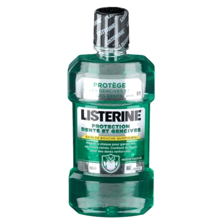 Listerine bain de bouche protection dents et gencives, flacon 500ml