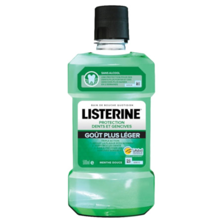 Listerine Protection Dents Sans Alcool Menthe Douce, 500 ml