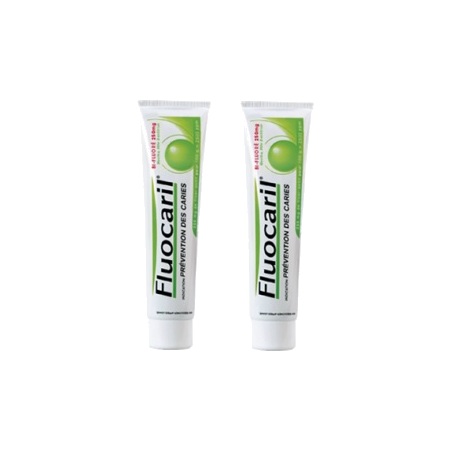 Fluocaril 250mg pate dentifrice menthe, 2 x 75 ml